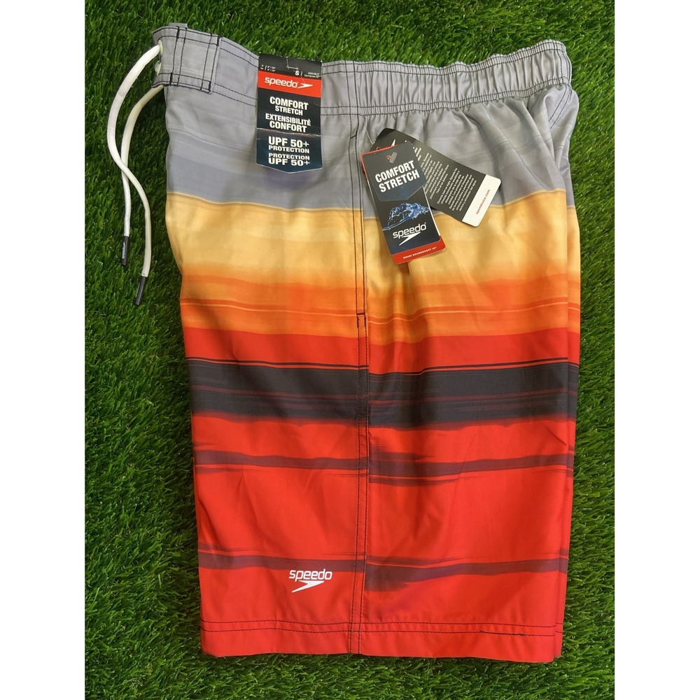 Speedo shorts Comfort Stretch UPF 50+ Swim Trunks Men's Sz S Stripes NWT - Picture 3 of 12